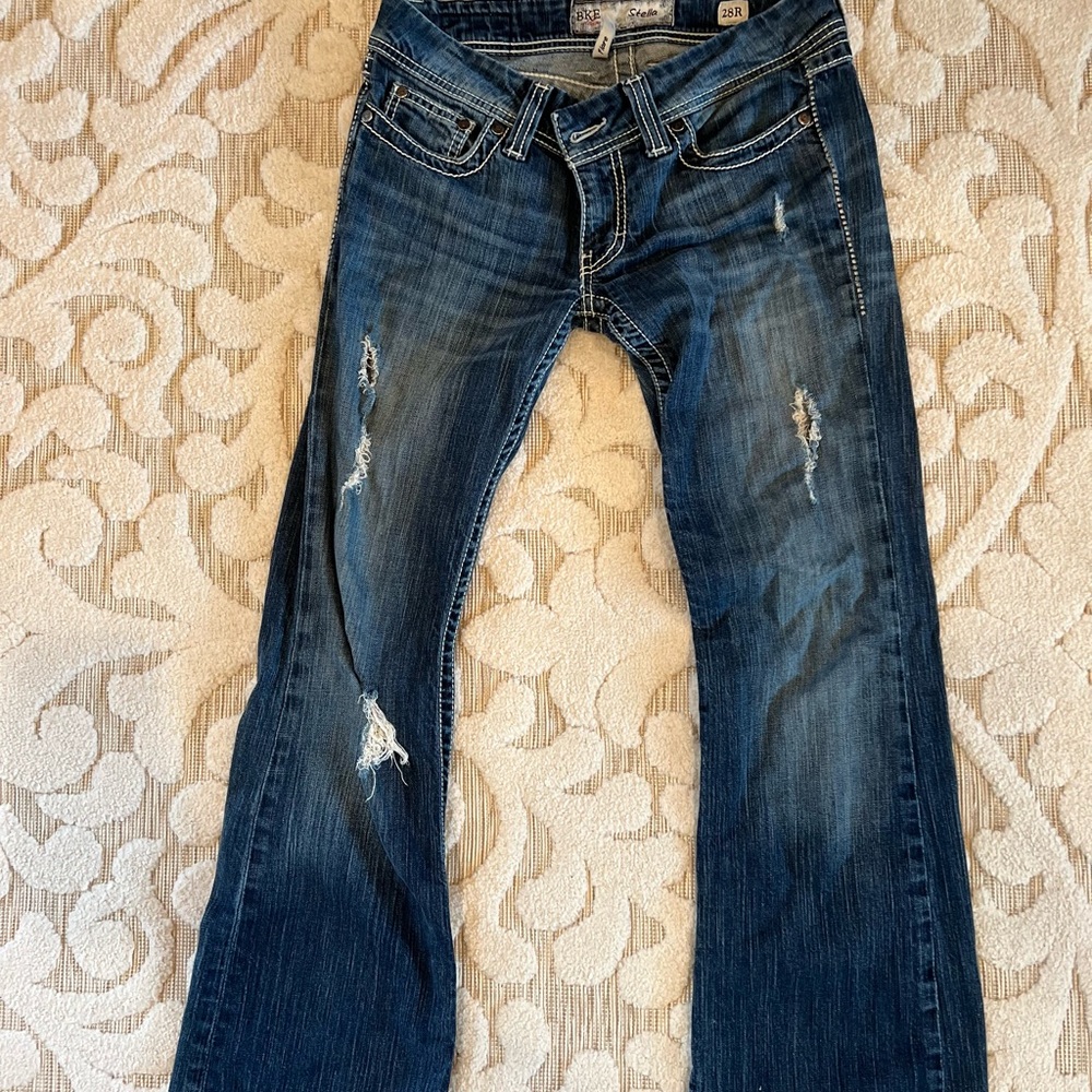 BKE Stella flare distressed jeans